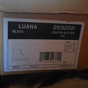 Dr Martens Air Wair Luana Black Coated Glitter Pu